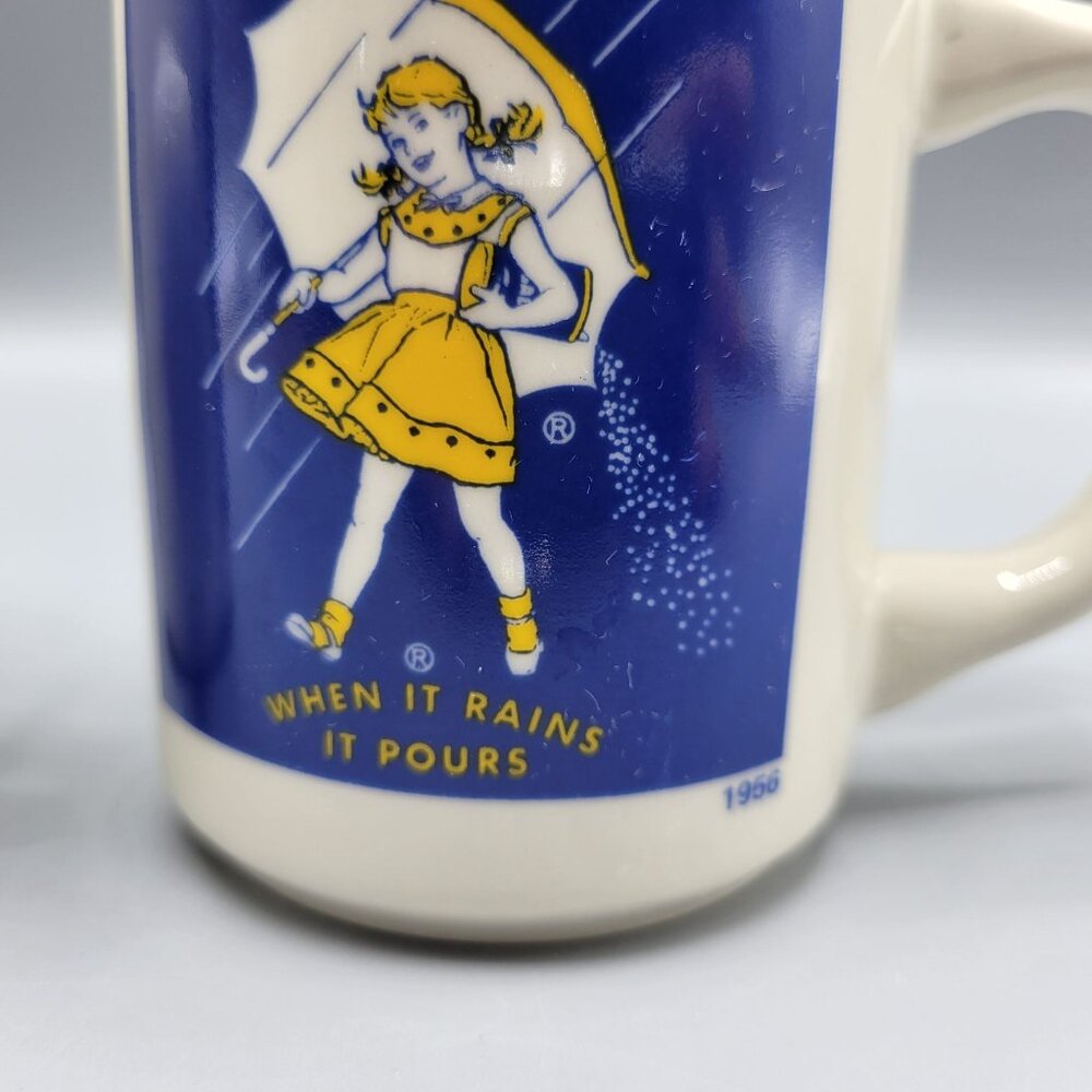 Morton Salt Vintage Mug Set Of 4 Ceramic Coffee Cups 1914 1921 1956 1968 Designs - Picture 14 of 16